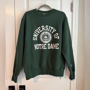Vintage Champion Reverse Weave University of Notre Dame Green Crewneck Size M